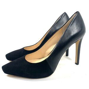 Banana Republic Two Tone Stiletto Heels Black Leather & Suede Pointy Toe Size 10